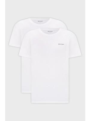 Palm Angels Pamuklu Bisiklet Yaka 2 Pack T Shirt Erkek T Shirt PLA1UMBTS01BI