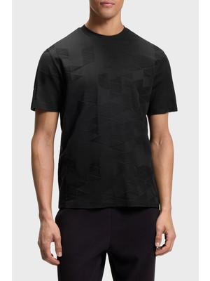 Boss Jakarlı % 100 Pamuk Bisiklet Yaka T Shirt Erkek T Shirt 50563981 001