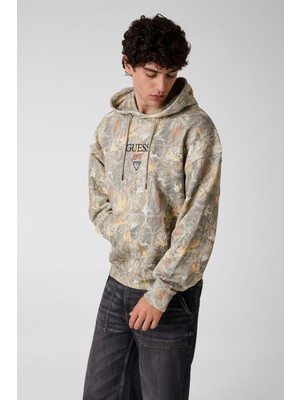 Guess Gj Os Baker Logo Hoodıe - Camo