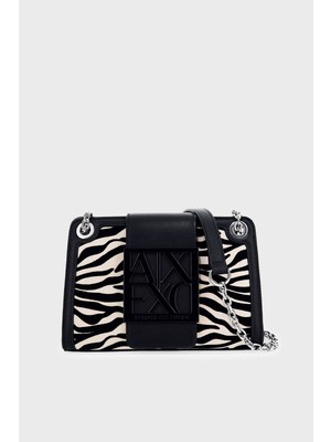 Armani Exchange Zebra Desenli Zincir Askılı Çanta Kadın Çanta XW000281 AF26445 MC149
