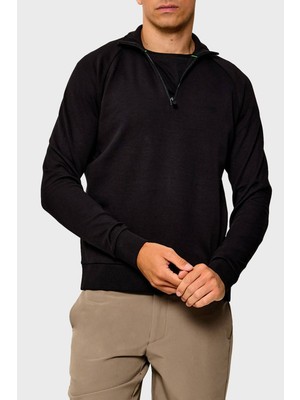 Boss Logolu Pamuk Karışımlı Yarım Fermuarlı Dik Yaka Sweat Erkek Sweat 50565306 001