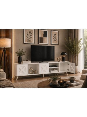 Decorotika Sinef Tv Ünitesi Beyaz