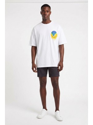 Blow Up Future Gen Sunny Smile Beyaz Oversize Erkek T-Shirt 141216