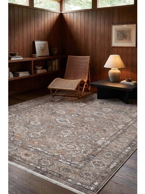 Hoom Rugs Otantik 2606 Gri Vintage Desenli Salon Halısı