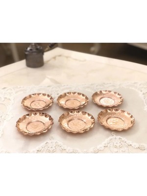 St. Morritz Bakır 6’lı Çay Tabağı Seti