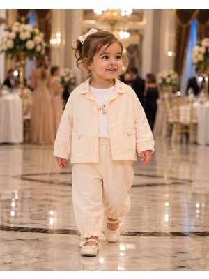 Mummys Love Kız Çocuk&bebek 3'lü Müslin Takım - %100 Doğal Pamuk - Somon