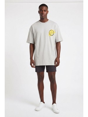 Blow Up Future Gen Emoji Gri Oversize Erkek T-Shirt 141176