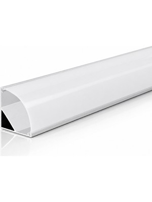 Ledarmy DL1616 Köşe LED Profil 1 Metre 16x16 mm 45° Eloksallı Alüminyum Kavisli Opal Difüzörlü Sıva Üstü Şerit LED Kanalı