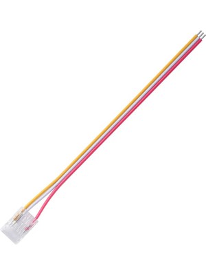 Ledarmy 10 mm COB LED Şerit Konnektörü 3 Pin CCT Tek Taraflı Kablolu 10 cm Şeffaf Lehimsiz Bağlantı Aparatı 1 Adet 12V 24V