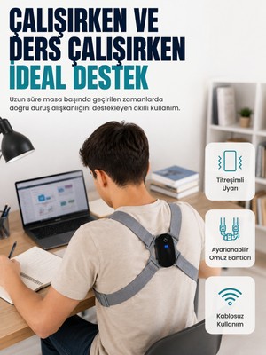 Zenviaa Kablosuz Akıllı Dik Duruş Aparatı Titreşim Hatırlatma Özellikli Destekleyici Zenviaab