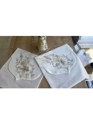 Fransız Güpürlü Zarf Bohça 50X50 cm Nişan Bohçası Söz Bohçası 3 Boyutlu Tekli Bohça