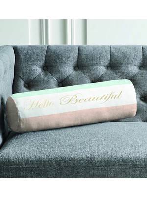 Rem Home Rengirenk Dekoratif Kırlent Kılıfı Yeşil Modern 60 x 20 cm Salon Koltuk Kanepe Yastık Kılıfı