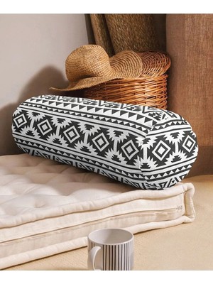 Rem Home Rengirenk Dekoratif Kırlent Kılıfı Sarı Etnik 60 x 20 cm Salon Koltuk Kanepe Yastık Kılıfı