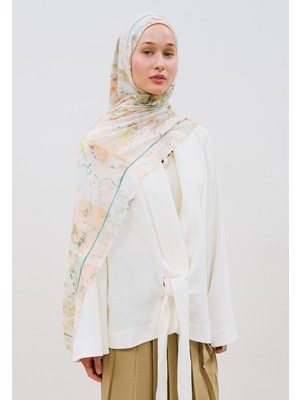 Fresh Scarfs Floral Symphony Desen Rami Viskon Şal Somon