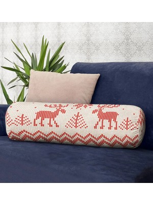 Rem Home Rengirenk Dekoratif Kırlent Kılıfı 60 x 20 cm Salon Koltuk Kanepe Yastık Kılıfı