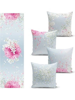 Rem Home Rengirenk Dekoratif Kırlent Kılıfı Mavi 43 x 43 cm Salon Koltuk Kanepe Yastık Kılıfı