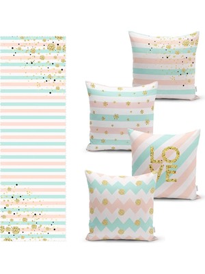 Rem Home Rengirenk Dekoratif Kırlent Kılıfı 43 x 43 cm Salon Koltuk Kanepe Yastık Kılıfı