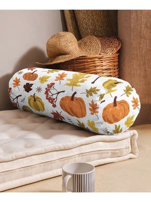 Rem Home Rengirenk Dekoratif Kırlent Kılıfı Beyaz Modern 60 x 20 cm Salon Koltuk Kanepe Yastık Kılıfı