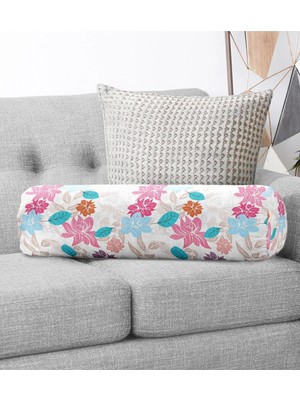 Rem Home Rengirenk Dekoratif Kırlent Kılıfı Krem 60 x 20 cm Salon Koltuk Kanepe Yastık Kılıfı