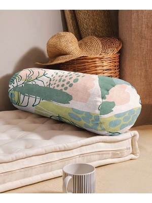 Rem Home Rengirenk Dekoratif Kırlent Kılıfı Yaprak 60 x 20 cm Salon Koltuk Kanepe Yastık Kılıfı