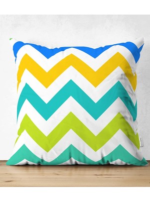 Rem Home Rengirenk Dekoratif Kırlent Kılıfı 43 x 43 cm Salon Koltuk Kanepe Yastık Kılıfı