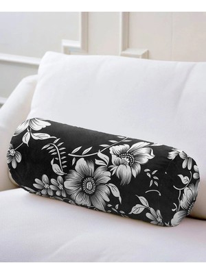 Rem Home Rengirenk Dekoratif Kırlent Kılıfı Siyah Modern 60 x 20 cm Salon Koltuk Kanepe Yastık Kılıfı