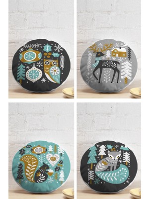 Rem Home Rengirenk Dekoratif Kırlent Kılıfı Beyaz Modern 43 x 43 cm Salon Koltuk Kanepe Yastık Kılıfı