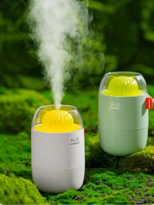St. Morritz Kaktüs Tasarımlı Rgb Işıklı Araç ve Masaüstü Hava Nemlendirici Difüzör 280ML Type-C Taşınabilir
