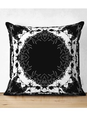 Rem Home Rengirenk Dekoratif Kırlent Kılıfı Siyah 43 x 43 cm Salon Koltuk Kanepe Yastık Kılıfı