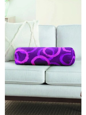 Rem Home Rengirenk Dekoratif Kırlent Kılıfı Pembe Geometrik 60 x 20 cm Salon Koltuk Kanepe Yastık Kılıfı