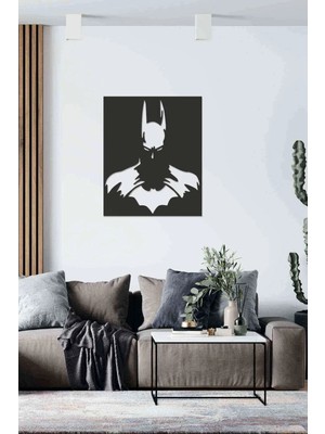 St. Morritz Batman Figürlü Duvar Dekoru Siyah Ahşap Lazer Mdf