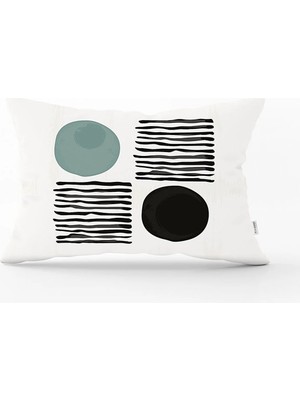 Rem Home Rengirenk Dekoratif Kırlent Kılıfı Soyut 35 x 55 cm Salon Koltuk Kanepe Yastık Kılıfı