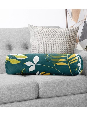 Rem Home Rengirenk Dekoratif Kırlent Kılıfı Yaprak 60 x 20 cm Salon Koltuk Kanepe Yastık Kılıfı