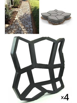 St. Morritz Bahçe Taş Kalıp Beton Kalıbı Zemin Kaplama Kalıbı 42X40 cm 4 Adet TM669