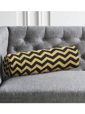 Rem Home Rengirenk Dekoratif Kırlent Kılıfı Siyah Modern 60 x 20 cm Salon Koltuk Kanepe Yastık Kılıfı