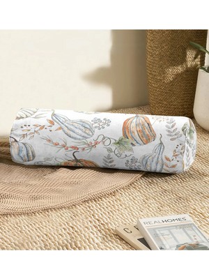 Rem Home Rengirenk Dekoratif Kırlent Kılıfı Beyaz Modern 60 x 20 cm Salon Koltuk Kanepe Yastık Kılıfı