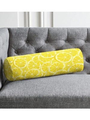 Rem Home Rengirenk Dekoratif Kırlent Kılıfı Sarı 60 x 20 cm Salon Koltuk Kanepe Yastık Kılıfı