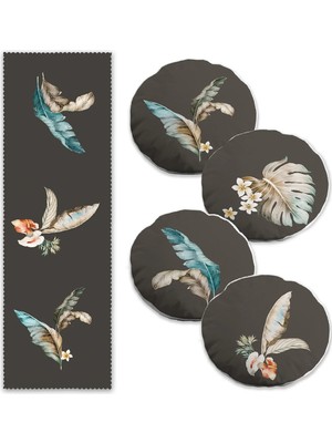 Rem Home Rengirenk Dekoratif Kırlent Kılıfı Sarı Yaprak 45 x 140 cm Salon Koltuk Kanepe Yastık Kılıfı