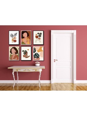 Çerçevesiz Çerçeve Görünümlü 6 Parça Mdf Tablo Seti Çoklu Çerçeve Seti Mdf Baskı Özc-M