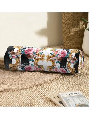 Rem Home Rengirenk Dekoratif Kırlent Kılıfı Sarı Çizgili 60 x 20 cm Salon Koltuk Kanepe Yastık Kılıfı