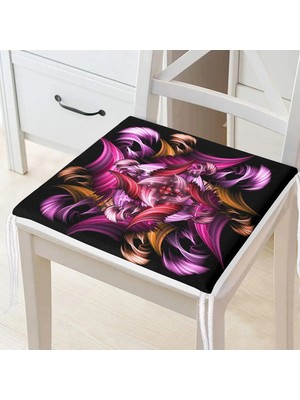 Rem Home Rengirenk Dekoratif Sandalye Minderi Sarı Modern 40 x 40 cm Mutfak Balkon Oturma Minderi