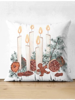 Rem Home Rengirenk Dekoratif Kırlent Kılıfı Sarı Yaprak 43 x 43 cm Salon Koltuk Kanepe Yastık Kılıfı