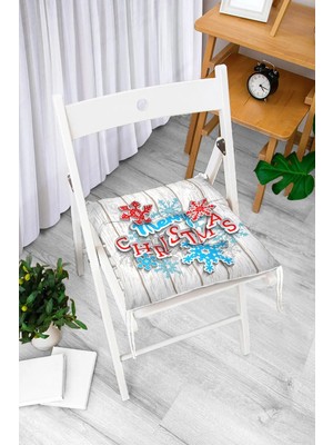 Rem Home Rengirenk Dekoratif Sandalye Minderi Beyaz Modern 40 x 40 cm Mutfak Balkon Oturma Minderi
