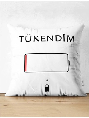Rem Home Rengirenk Dekoratif Kırlent Kılıfı Sarı Modern 43 x 43 cm Salon Koltuk Kanepe Yastık Kılıfı