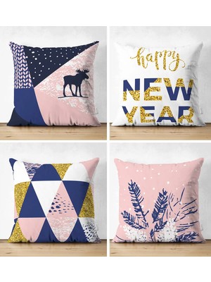 Rem Home Rengirenk Dekoratif Kırlent Kılıfı Modern 43 x 43 cm Salon Koltuk Kanepe Yastık Kılıfı