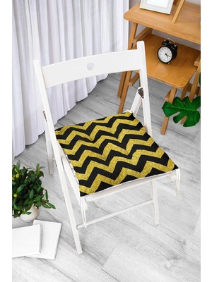 Rem Home Rengirenk Dekoratif Sandalye Minderi Beyaz Modern Bağcıklı 40 x 40 cm Mutfak Balkon Oturma Minderi