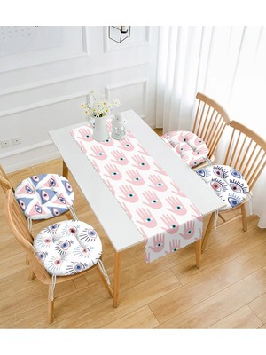 Rem Home Rengirenk Dekoratif Sandalye Minderi Sarı Yuvarlak 45 x 140 cm Mutfak Balkon Oturma Minderi