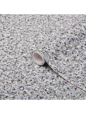 Peel And Stick Temas Kağıdı Gri Granit Taş Görünümlü Kendinden Yapışkanlı Film Su Geçirm
