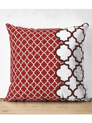Rem Home Rengirenk Dekoratif Kırlent Kılıfı Geometrik 43 x 43 cm Salon Koltuk Kanepe Yastık Kılıfı