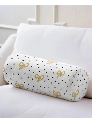 Rem Home Rengirenk Dekoratif Kırlent Kılıfı Beyaz Geometrik 60 x 20 cm Salon Koltuk Kanepe Yastık Kılıfı